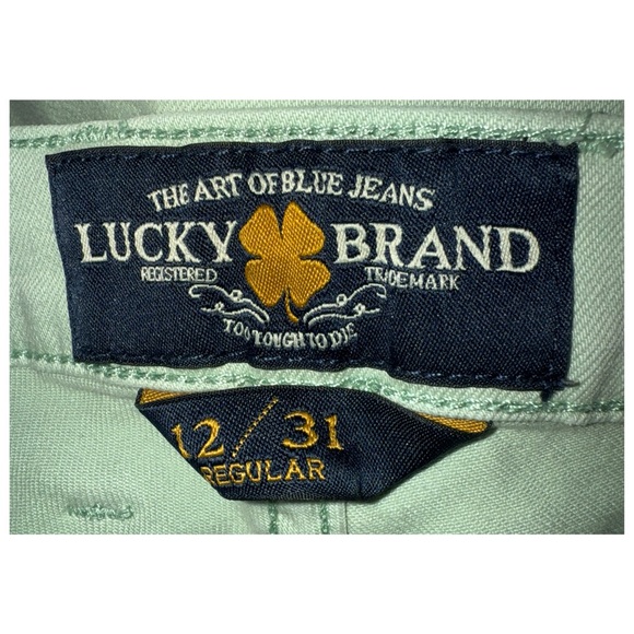 Lucky Brand - Charlie Skinny Jeans - Light Green Stretch Denim - Size 12/31 - Picture 3 of 7